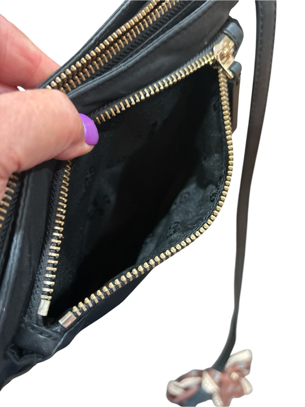 Tory Burch Black Nylon Crossbody with Brown Paisley Scarf - Picture 12 of 12